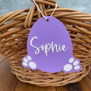 Easter Egg with Feet Basket Tag
