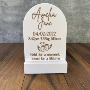 Angel Baby Birth Detail Plaque